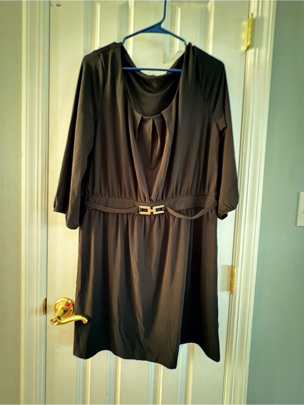 Elegant Black Belted Women's Dress